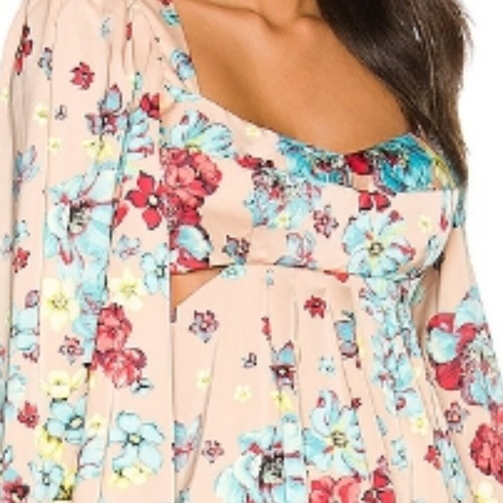 NWT AFRM from Nordstrom Plus size Anita Floral side cutout baby doll dress -3X - Picture 5 of 7